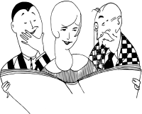 Three People Laughing at Something