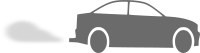 The car pollutes the air with CO2 and other gases