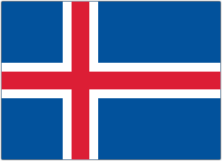 Flag of Iceland with shadow