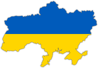 Ukraine with national colors