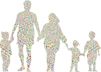 Family Holding Hands Minus Ground Silhouette Low Poly Polyprismatic No Silhouette