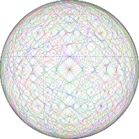 Geometric Wireframe Sphere Colorful