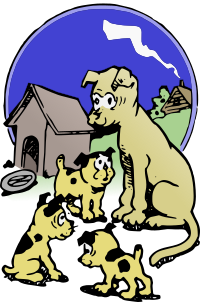 Mommy and Puppies - Colour Remix