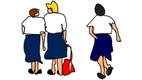School Girls Walk Away