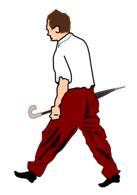 Man Walks with an Umbrella