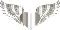 Metallic Flying Heart
