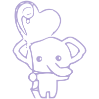 Cute purple elephant 
