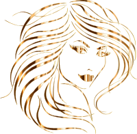 Stylized Woman Portrait By Karen Arnold Vectorized Gold No BG