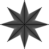 Eight Pointed Star Line Art