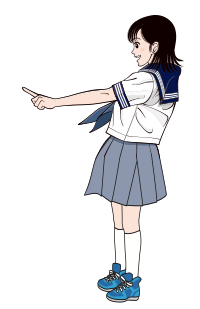 Standing School Girl
