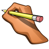 Hand Holding a Pencil - corrected pencil tip