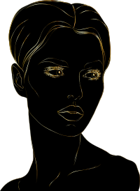 Woman By gdakaska Line Art Gold