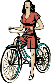 Lady on an Old Bicycle