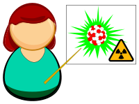 Teacher talking about radioactivity