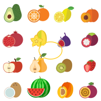 Fruits and halves
