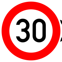 German Road Sign - Maximum speed limit 30 km/h