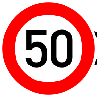 German Road Sign - Maximum speed limit 50 km/h