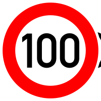 German Road Sign - Maximum speed limit 100 km/h