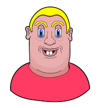 Egg face and rabbit's teeth