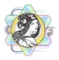  Woman's Portrait By Alphonse Mucha 4 --- Asymmetrical REMIX