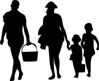 Family picnic silhouette