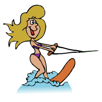 Girl Water Skiing - Colour Remix