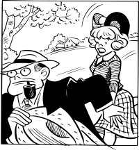 Man and woman running