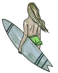 Person and Surfboard