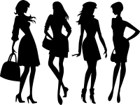 Standing women silhouettes