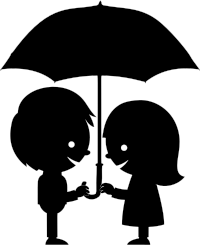 Couple Share an Umbrella