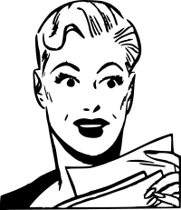 Woman with letter