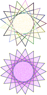 Lines bouncing off circle