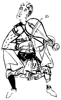 Musician playing a viol late 13th century.svg