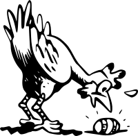 Hen with egg