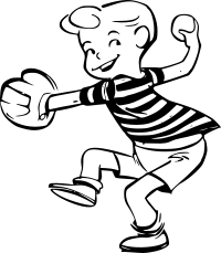 Kid throwing a baseball