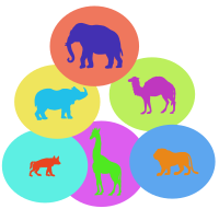Animals in Colour Circles