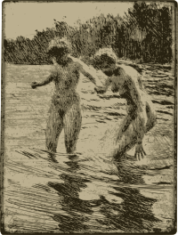 Two Girls Skinny Dipping