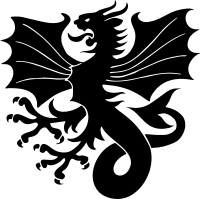 Medieval Heraldic Wyvern Silhouette