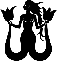 Medieval Heraldic Mermaid Silhouette