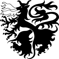Medieval Heraldic Dragon Silhouette