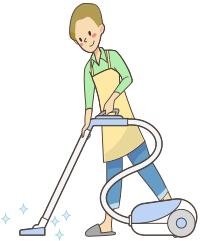 Man Vacuuming
