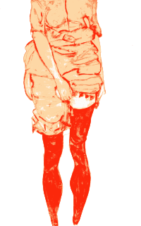 Woman in Red Stockings