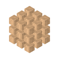 Animated wooden cube