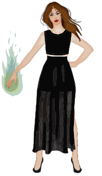 Lady with Hand on Fire