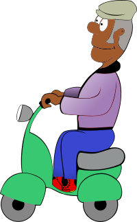 African Man on a Scooter