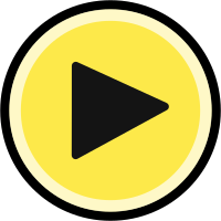 Button - Play (yellow & black)