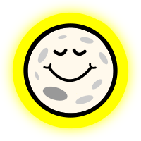 Moon - happy & glowing cartoon face