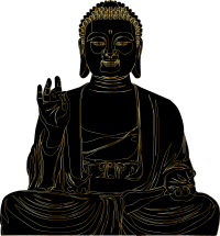 Buddha By enodeer Gold Line Art