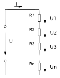 series connection of ohmic resistors