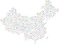China Map Computer Chips Colorful